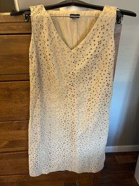 Talbots Beige Sleeveless Shift Dress